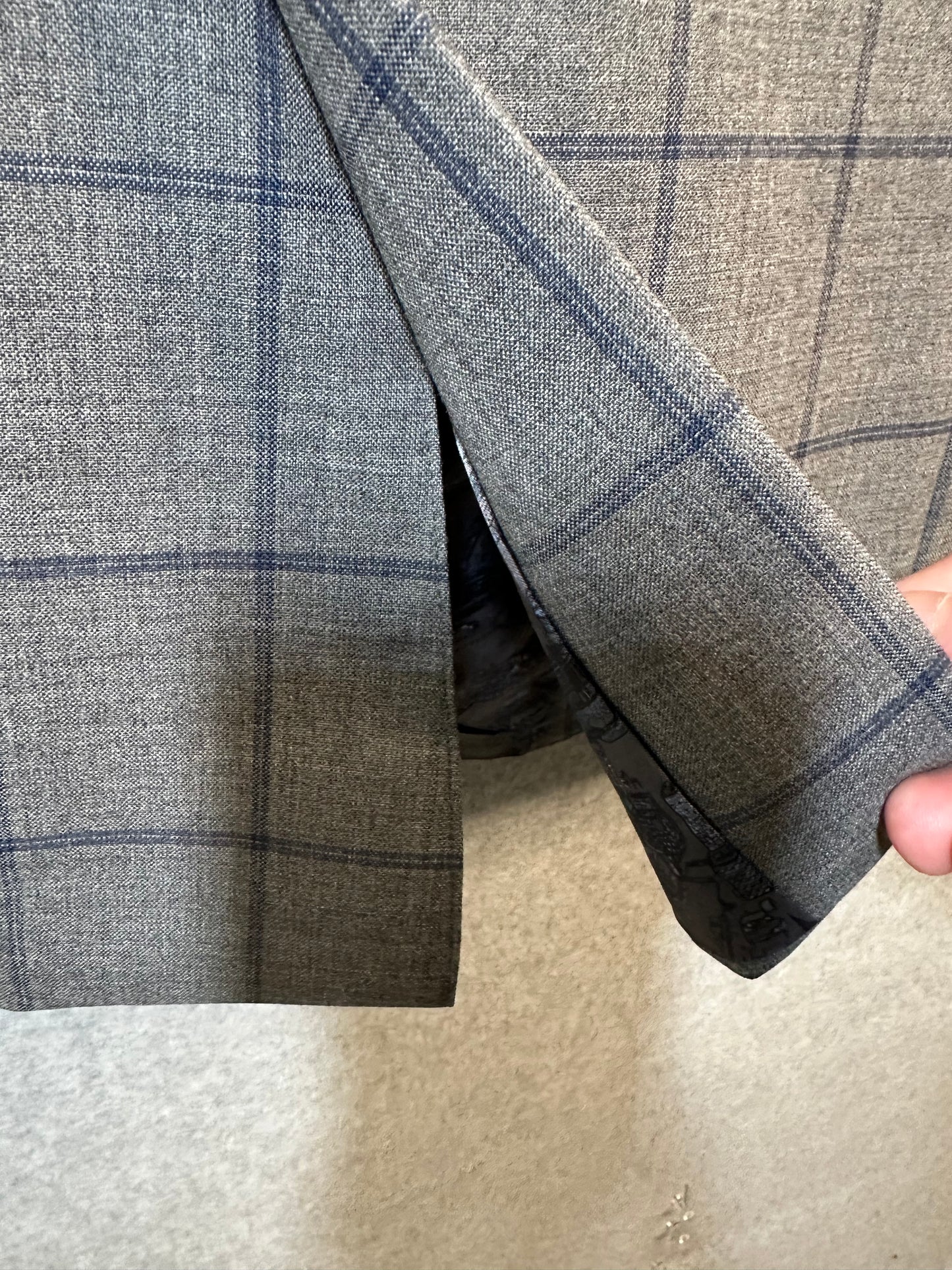 T.M. Lewin Men's Modern Fit Suit Jacket Blazer Merino Wool Slim Vitale Barberis Canonico 42 Long