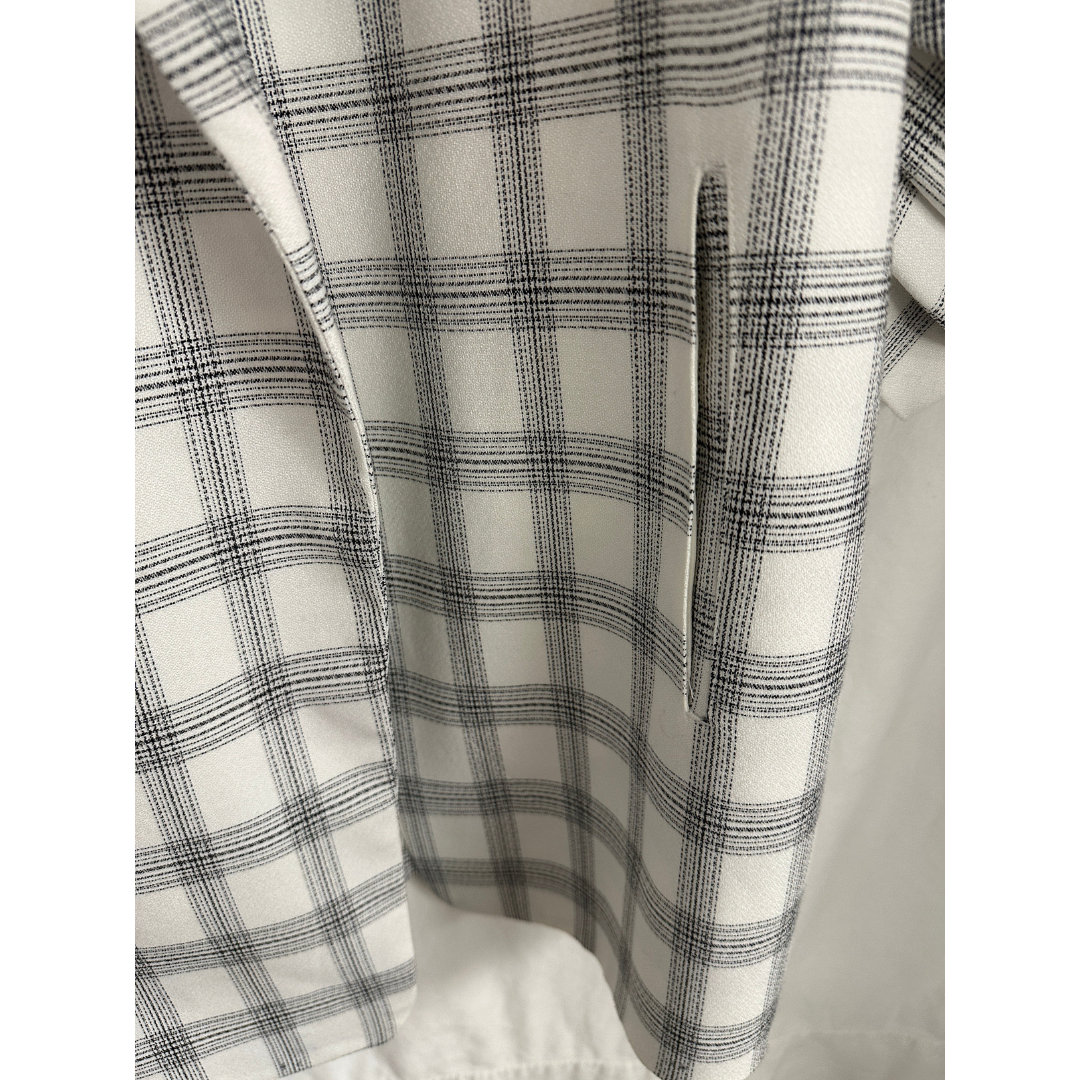Rachel Zoe Plaid Blazer Women's Medium Relaxed Oversized Ruched 3/4 Sleeve Black And White