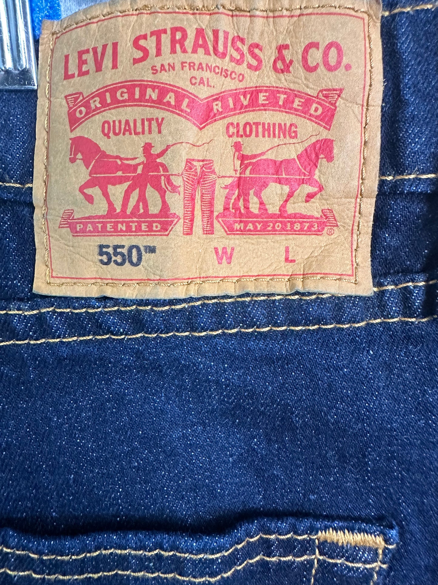 Levis Men's Big & Tall 550 Relaxed Fit Jeans Stretch Straight Leg Dark Wash Size 42x34