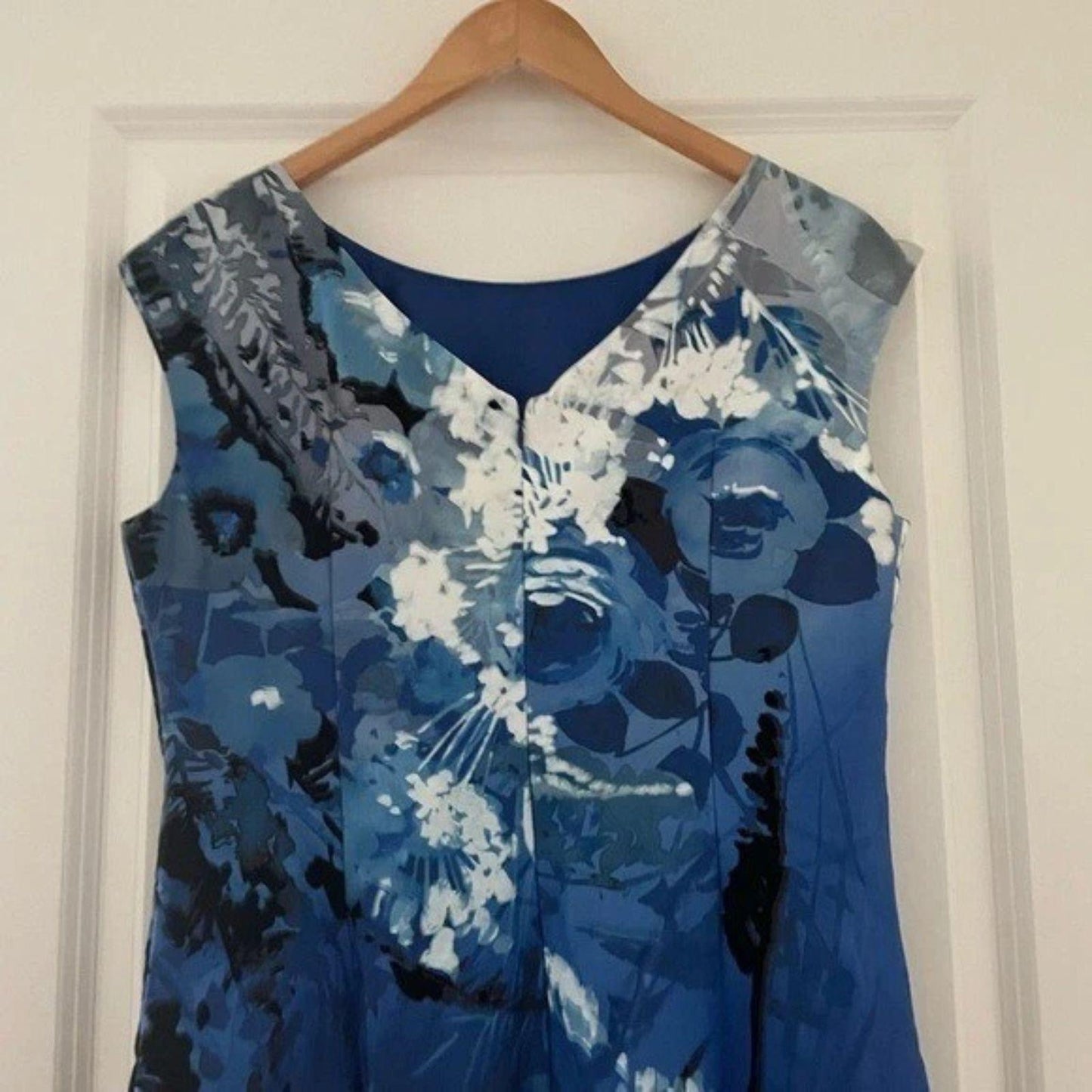 Kay Unger Abstract Floral Velvet Sheath Dress Silk Blend Women's Size 16