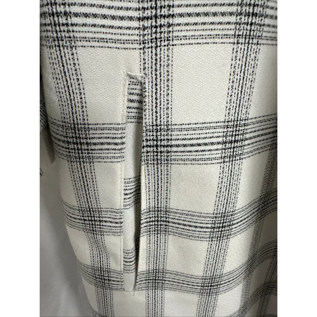 Rachel Zoe Plaid Blazer Women's Medium Relaxed Oversized Ruched 3/4 Sleeve Black And White