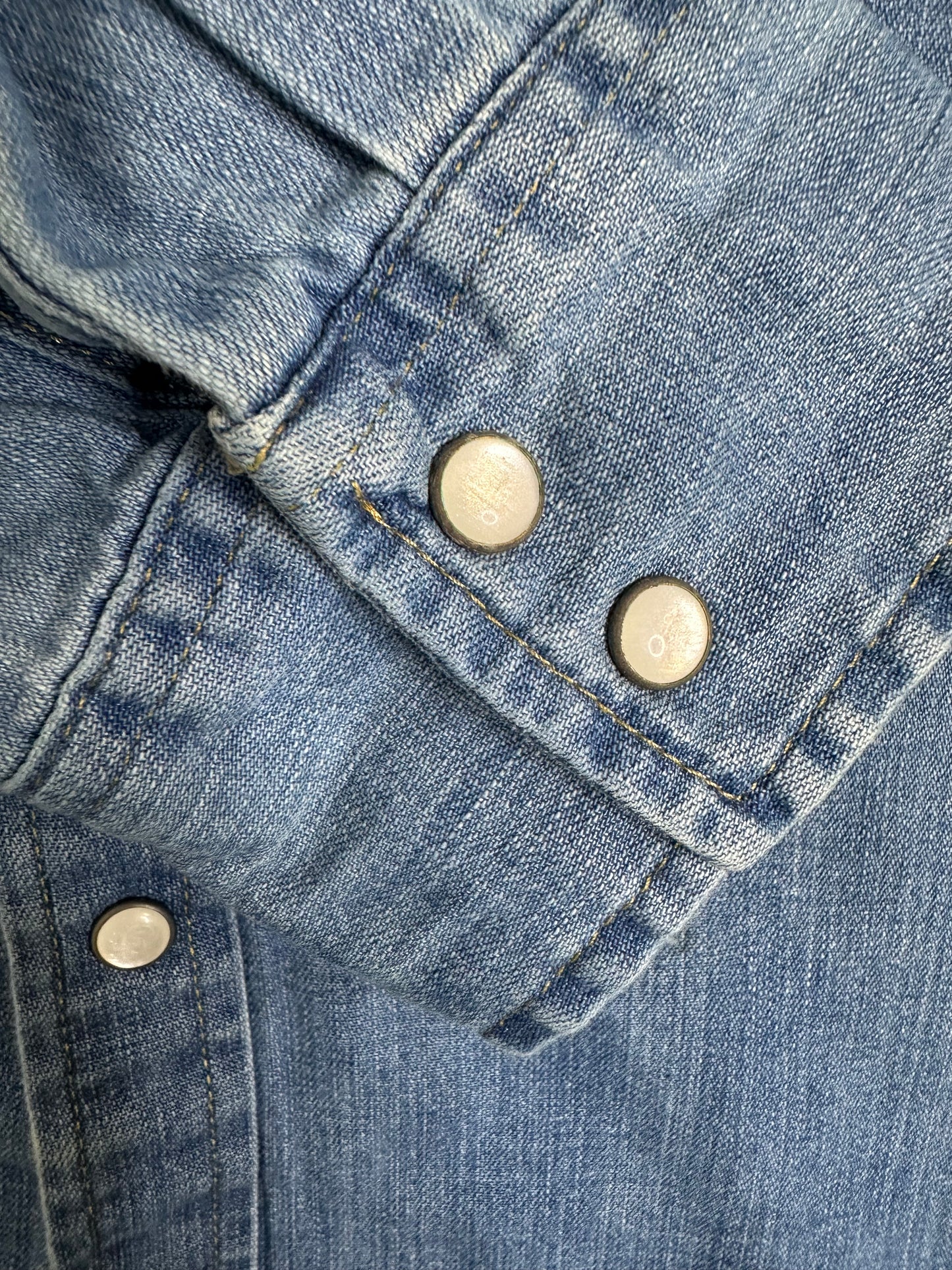 Levi's Western Medium Wash Denim Pearl Snap Button-Up Shirt Men's XXL