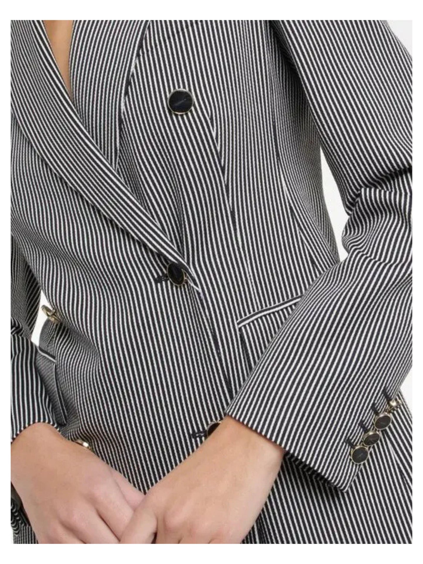 Max Mara Paste Blazer Double Breasted Striped Women's Size 0 Made In Italy