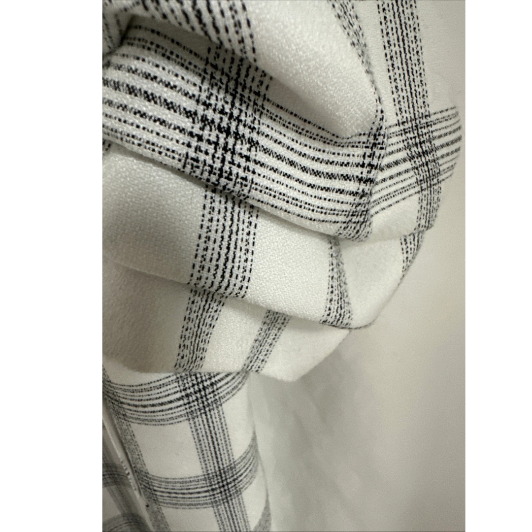 Rachel Zoe Plaid Blazer Women's Medium Relaxed Oversized Ruched 3/4 Sleeve Black And White