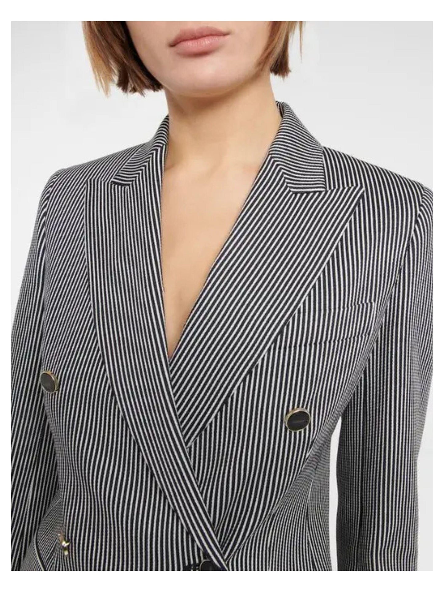 Max Mara Paste Blazer Double Breasted Striped Women's Size 0 Made In Italy