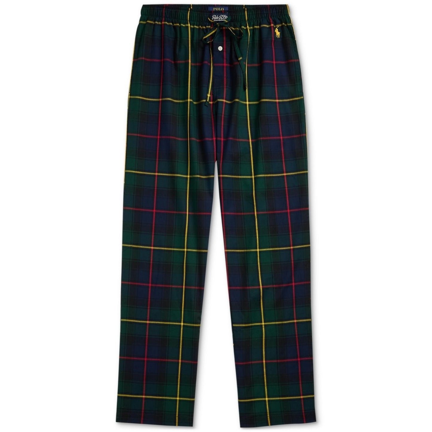 Polo Ralph Lauren Pajama Pants Mens's Medium Stewart Plaid Green Gold Blue Red Black
