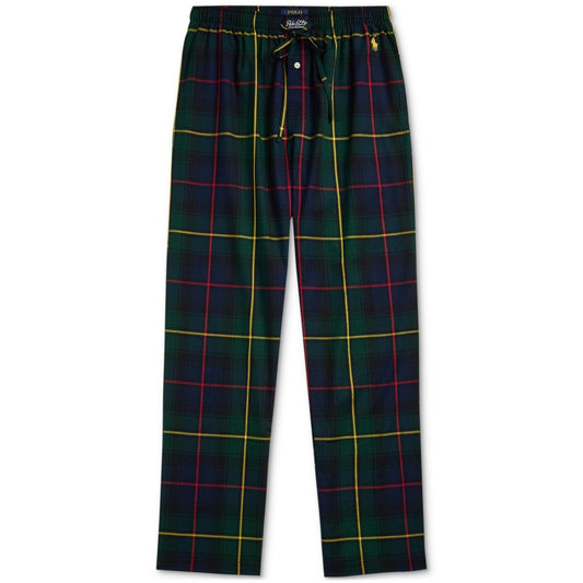 Polo Ralph Lauren Pajama Pants Mens's Medium Stewart Plaid Green Gold Blue Red Black
