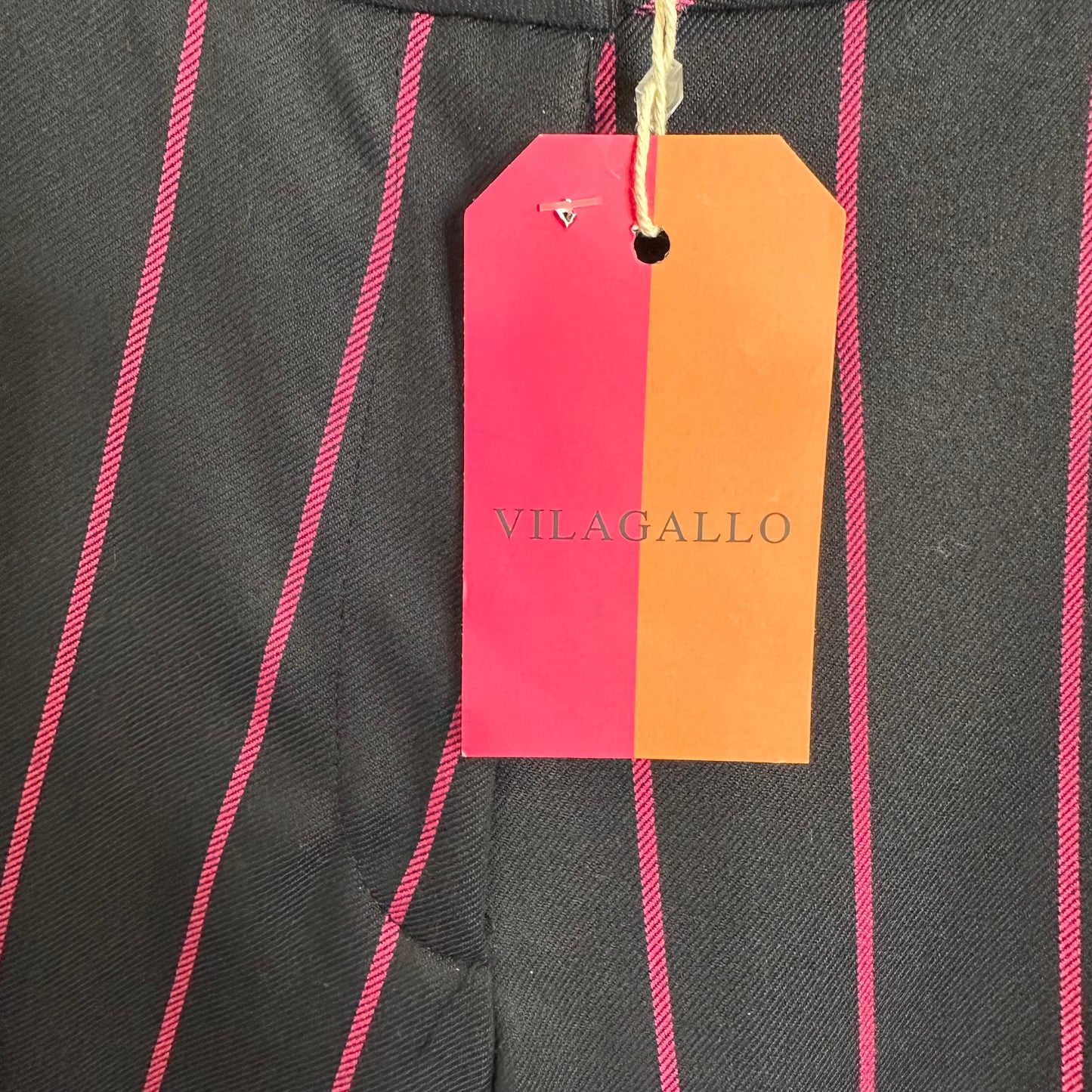 Vilagallo Diplomatic Trousers Size 10 Navy Pink Stripe | Women's