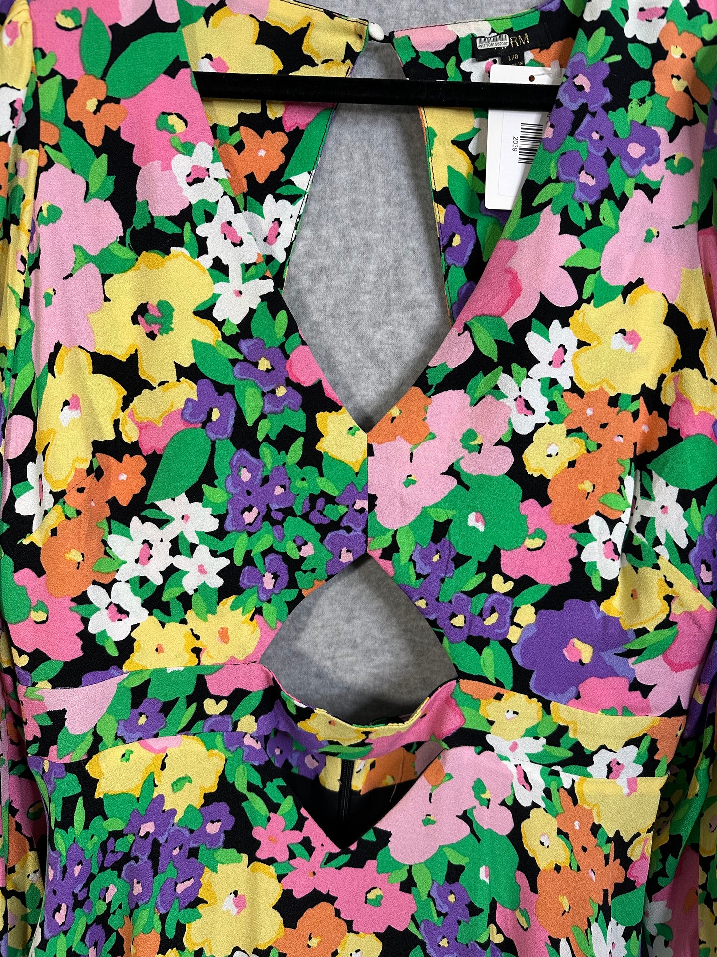 AFRM Merion Neon Garden Mini Dress Women's Size Large