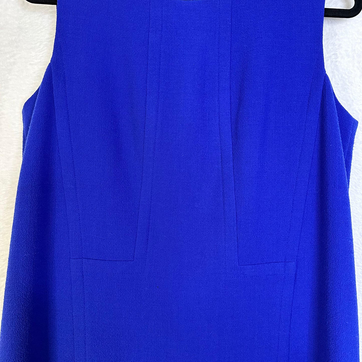 Lafayette 148 New York Virgin Wool Sleeveless Cobalt Blue Sheath Dress Women's 12