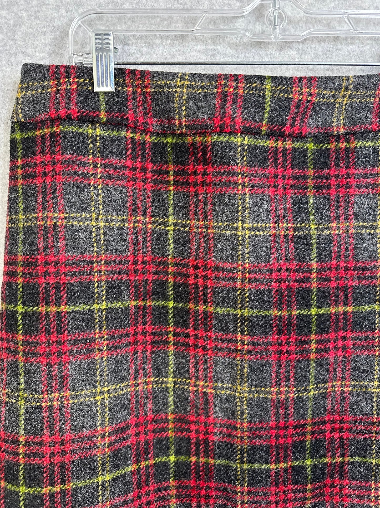 Boden Women's Tartan Plaid A-Line 100% Wool Mini Skirt Size 14 Long
