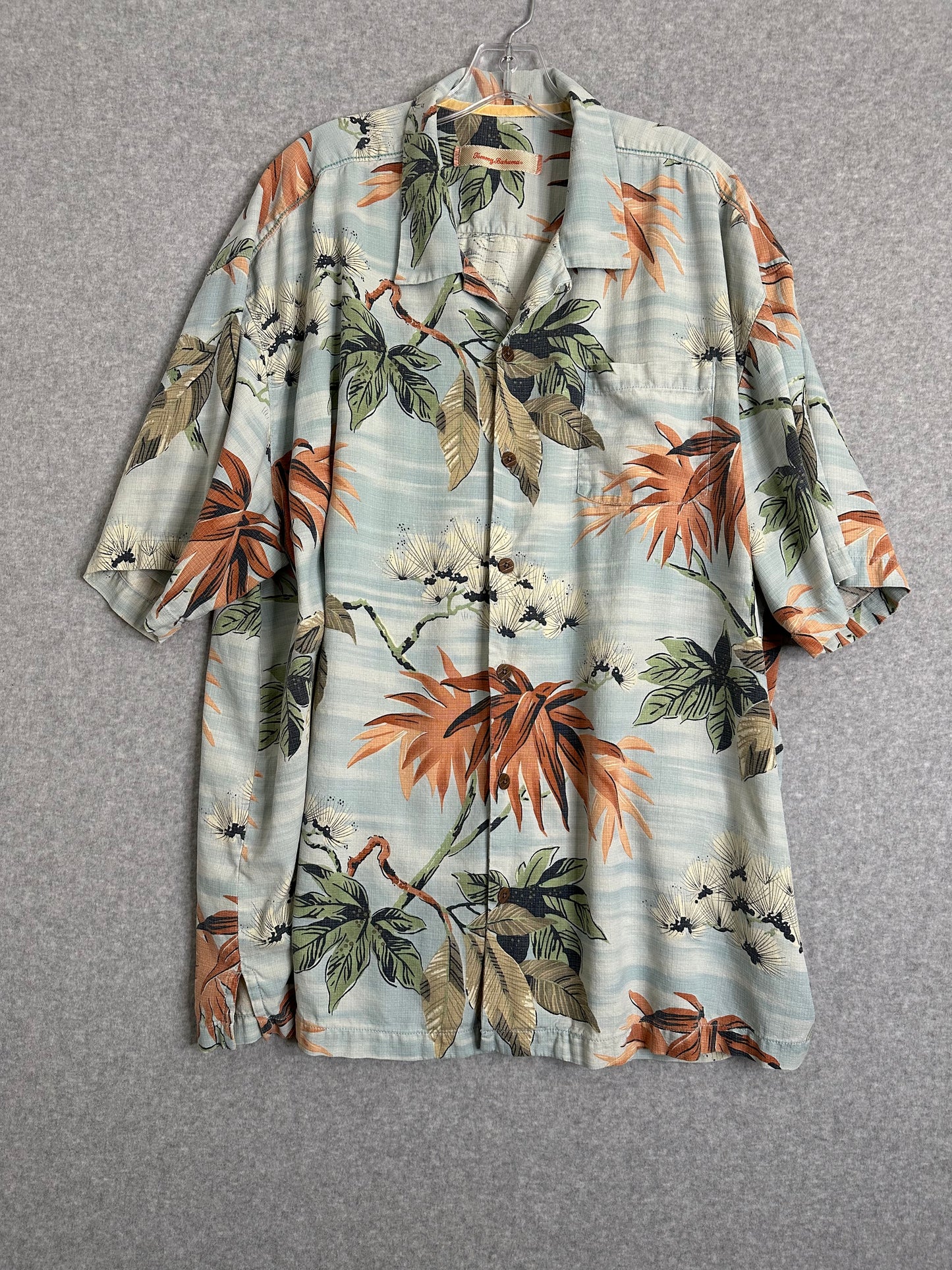 Tommy Bahama Fronds Silk Jacquard Woven Camp Shirt Men's XXL