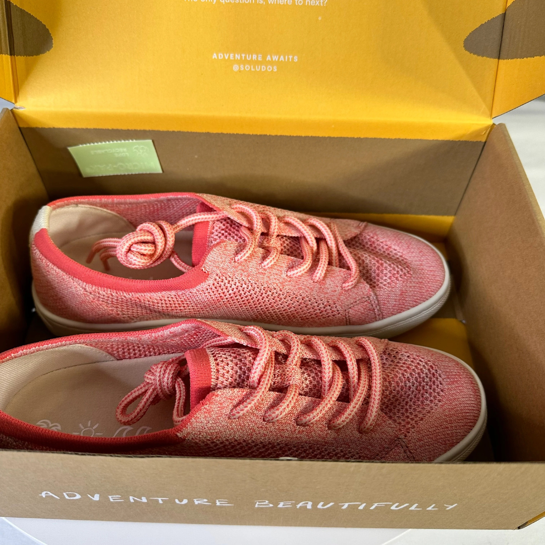 Soludos “Ashore" Knit Sneakers  Coral Confetti Size 7