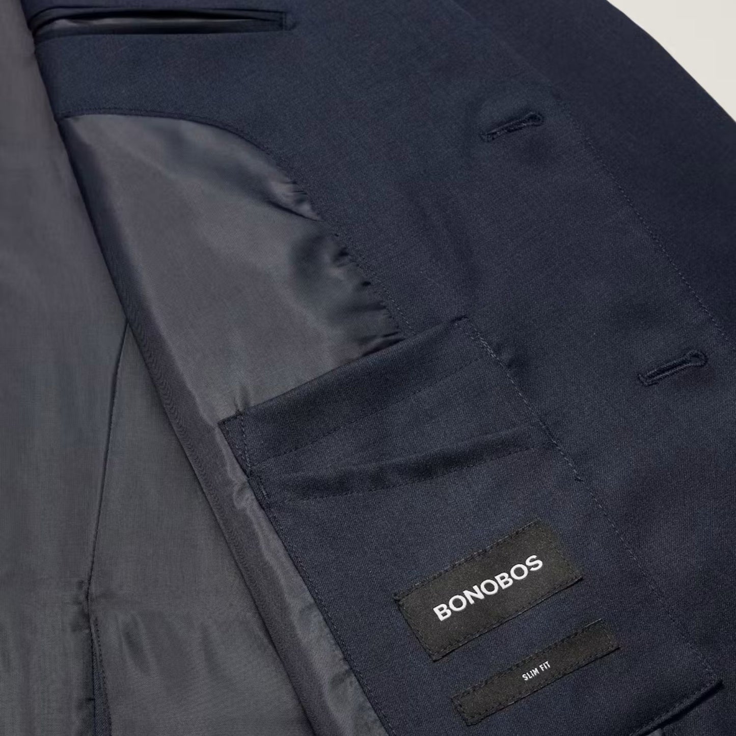 Bonobos Men's Jetsetter Slim Fit Suit Jacket Blazer Blue Stretch Four Season Weight Wool 42R