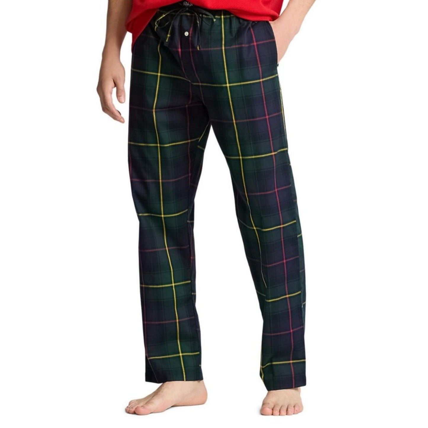 Polo Ralph Lauren Pajama Pants Mens's Medium Stewart Plaid Green Gold Blue Red Black