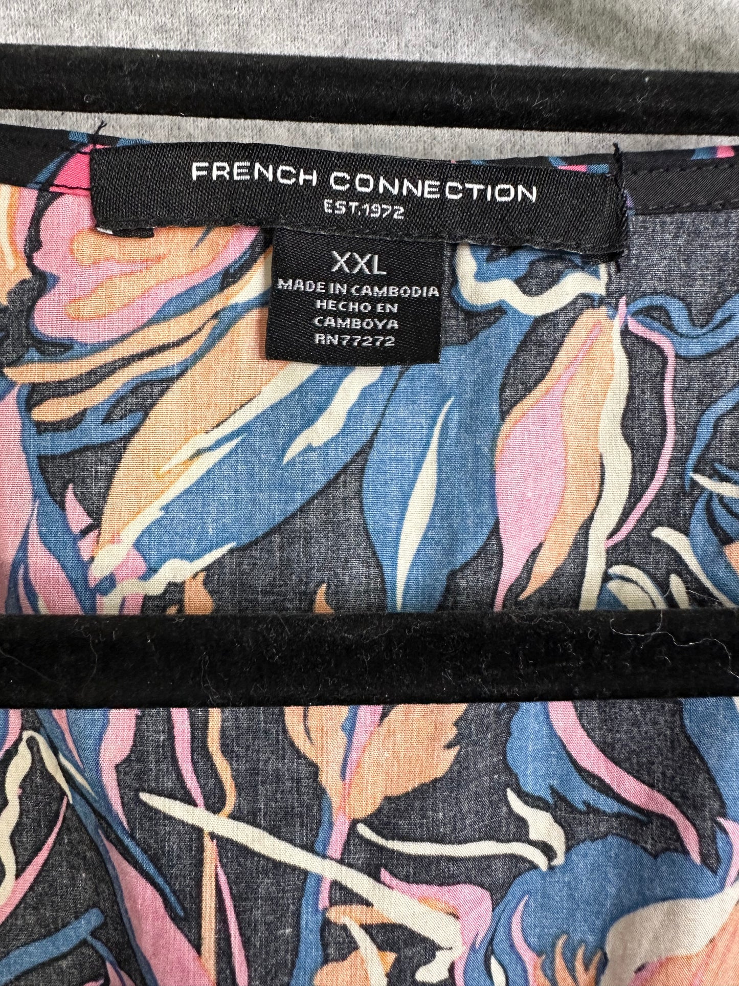 French Connection Women's Twist Front Floral Sleeveless Midi Dress Size XXL