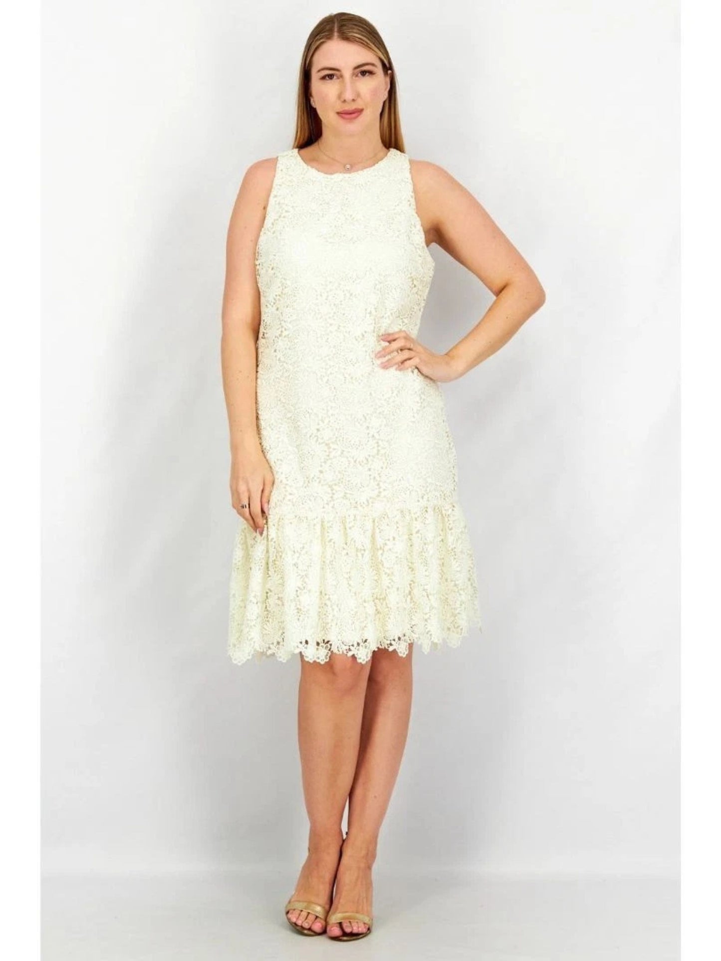Lauren Ralph Lauren Women's Lace Drop-Waist Sheath Dress Size 8