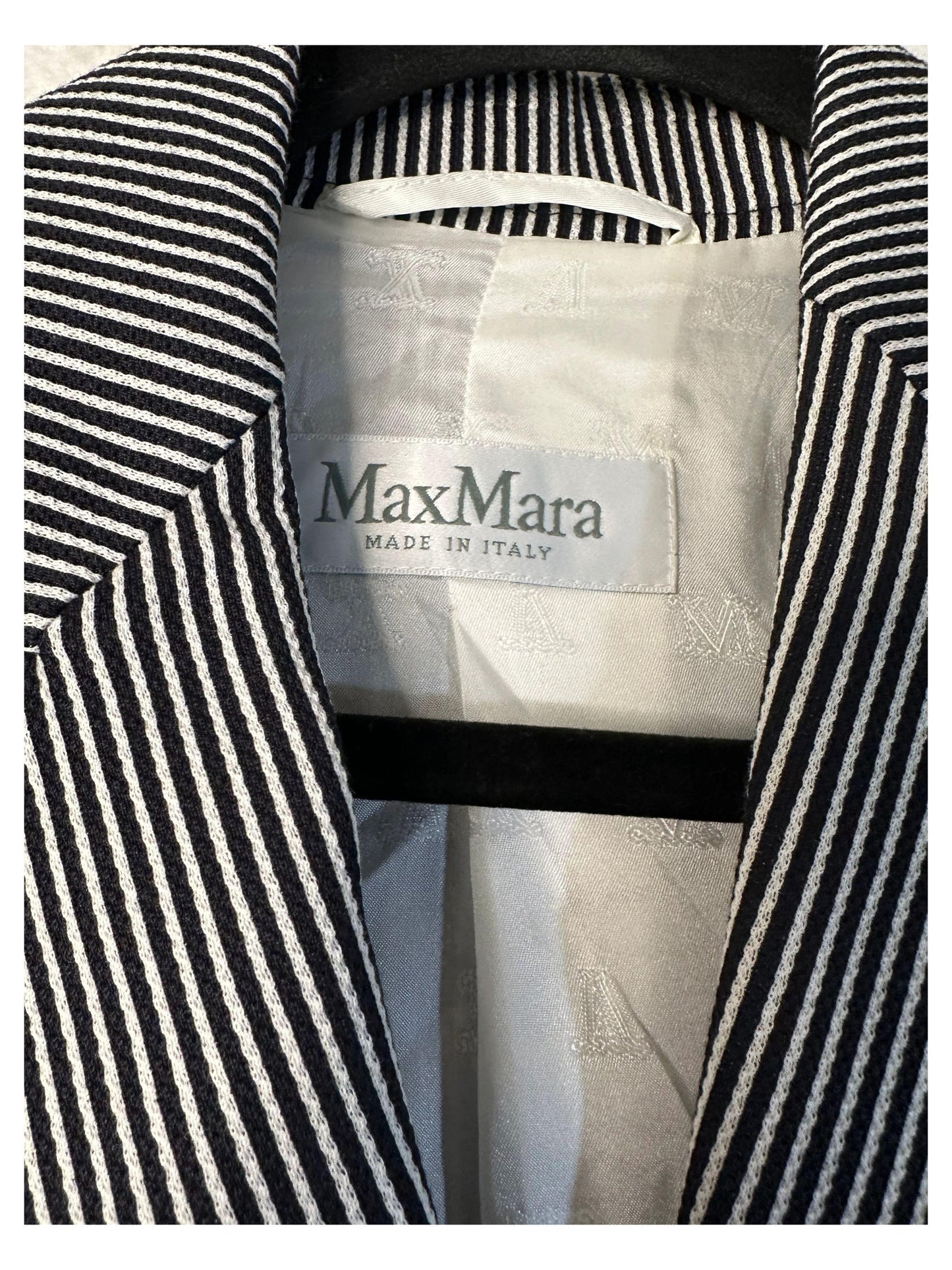 Max Mara Paste Blazer Double Breasted Striped Women's Size 0 Made In Italy