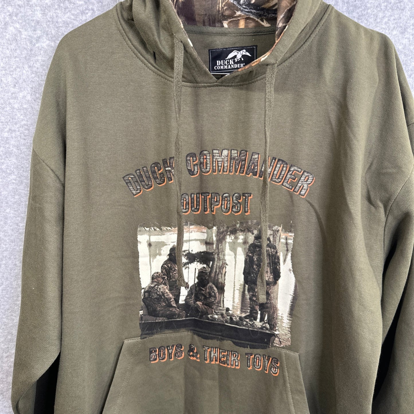 Duck Commander Duck Dynasty Men's Hoodie Olive Green Camo Pullover Fleece Extra Large