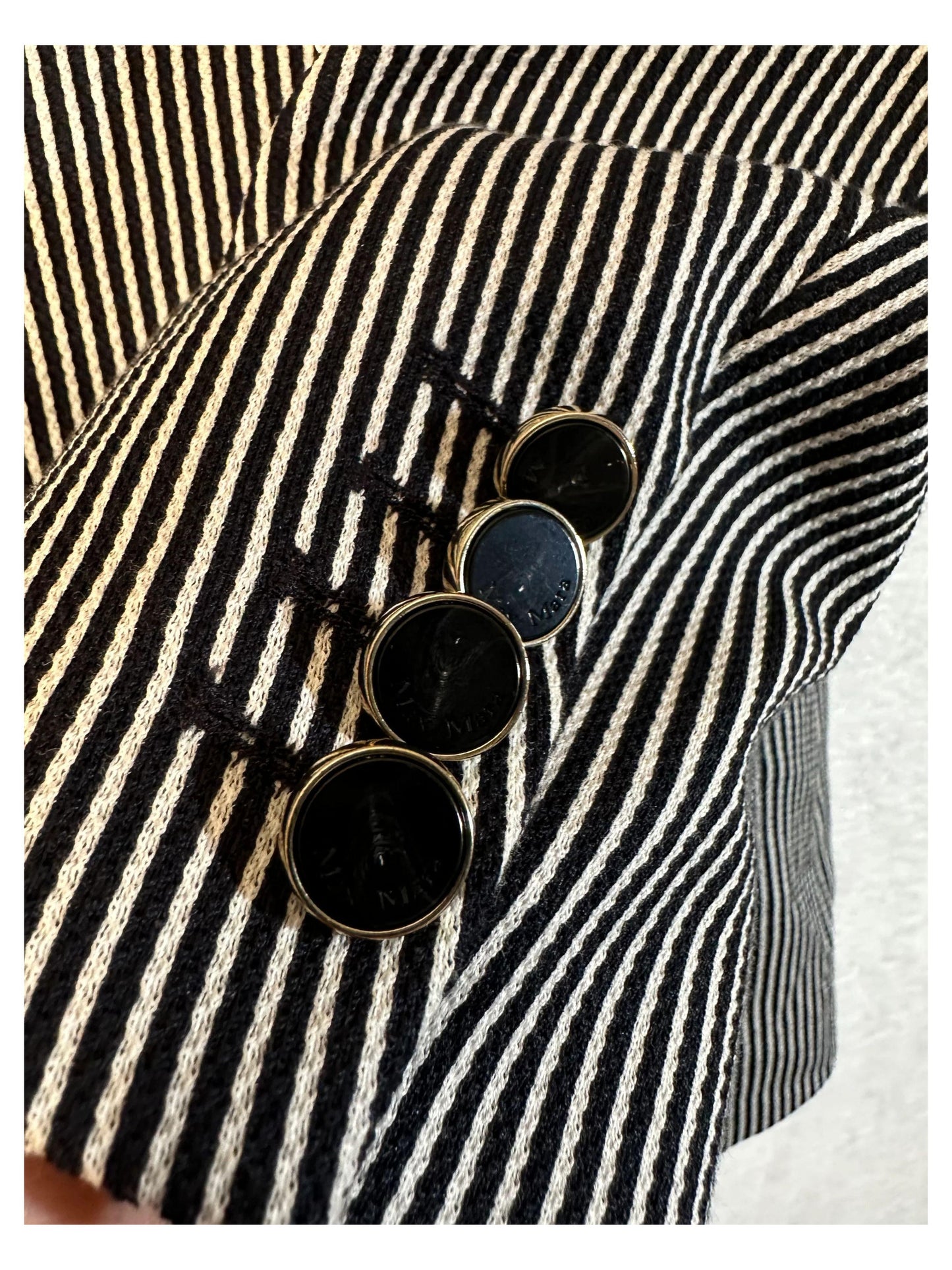 Max Mara Paste Blazer Double Breasted Striped Women's Size 0 Made In Italy