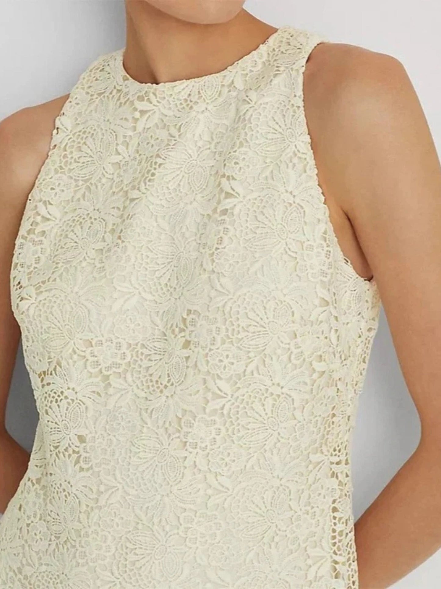 Lauren Ralph Lauren Women's Lace Drop-Waist Sheath Dress Size 8