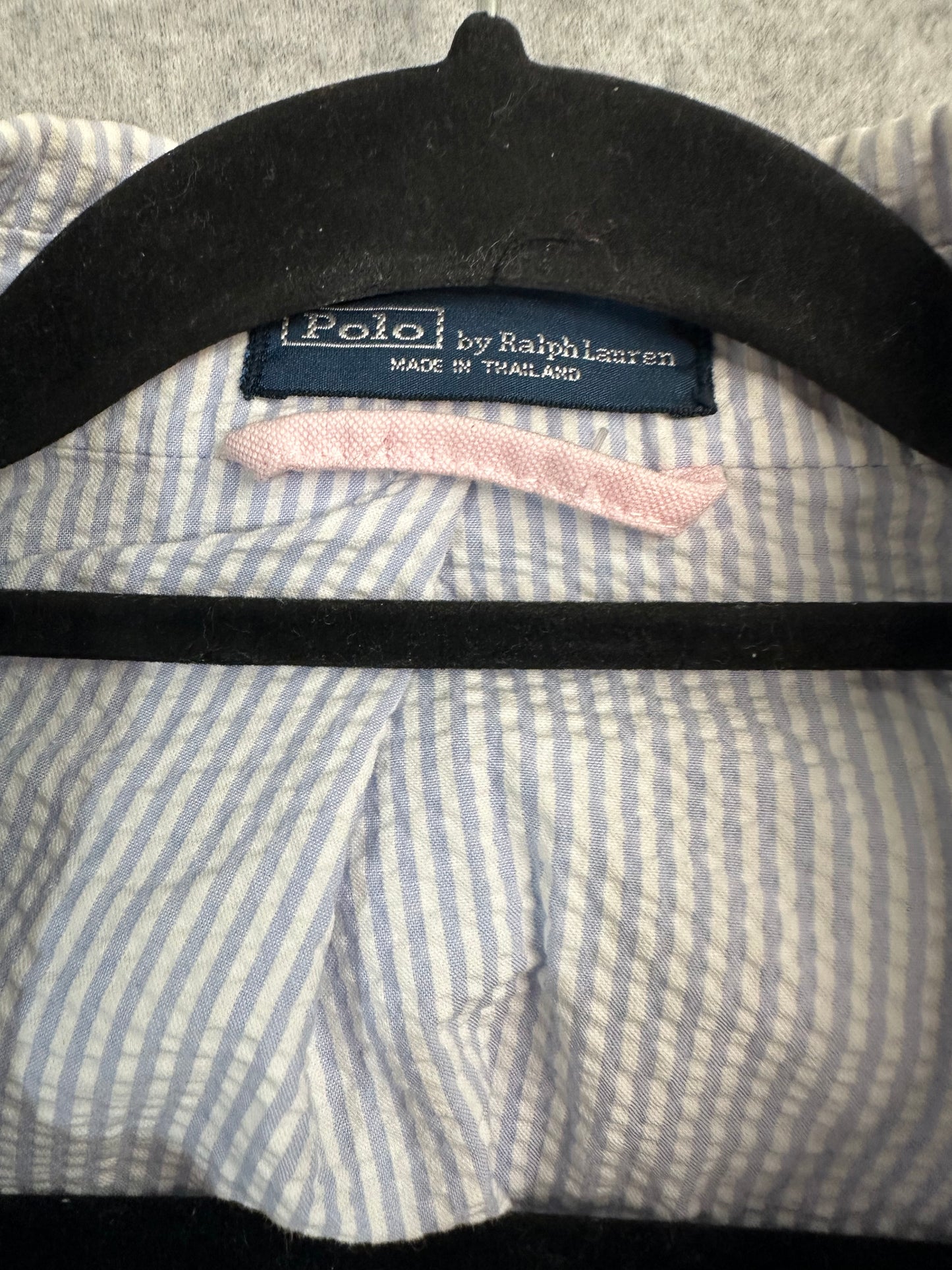 Polo Ralph Lauren Men's Seersucker Sport Coat Blazer Blue & White Size Large - 42 Chest