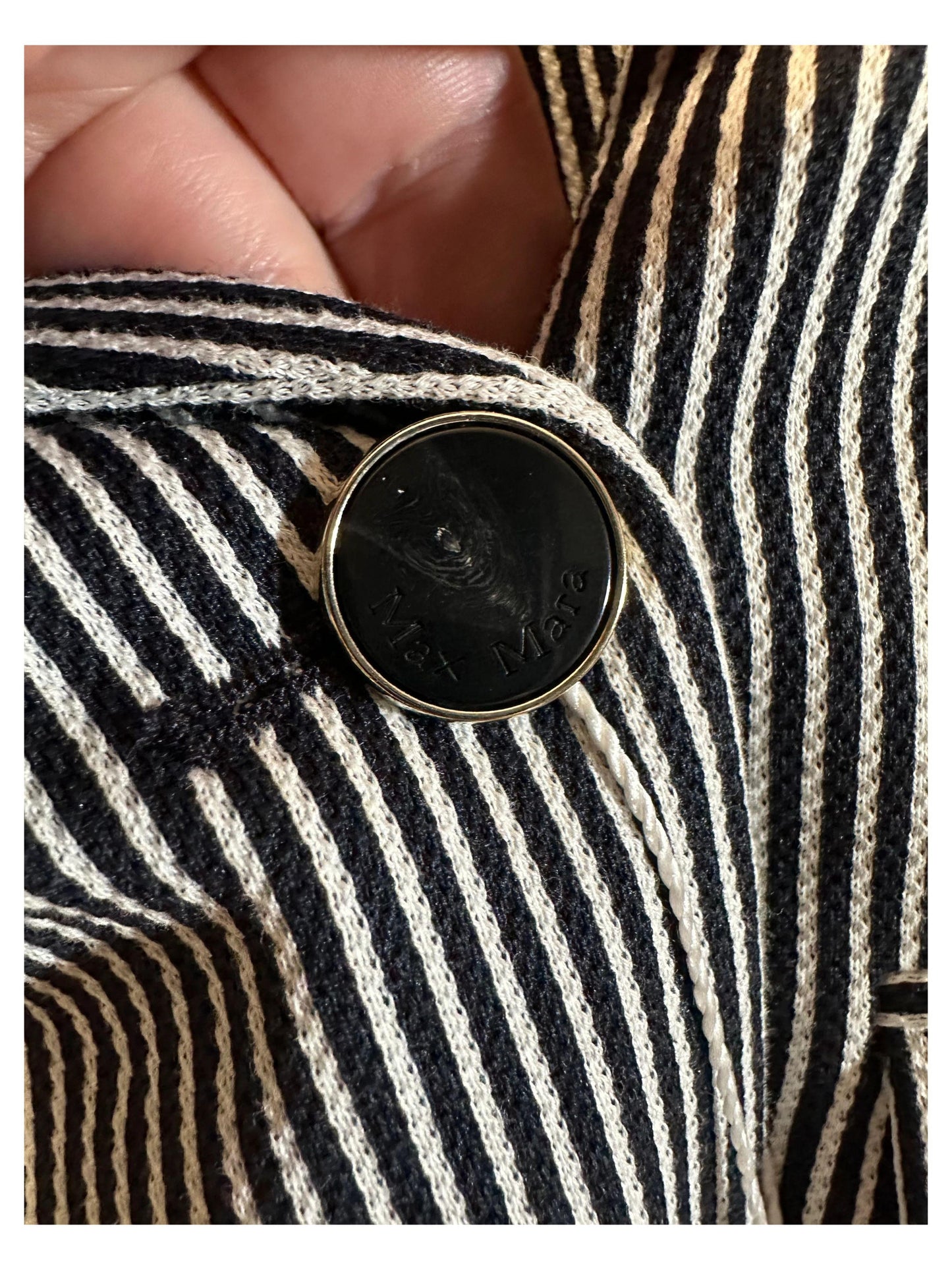 Max Mara Paste Blazer Double Breasted Striped Women's Size 0 Made In Italy