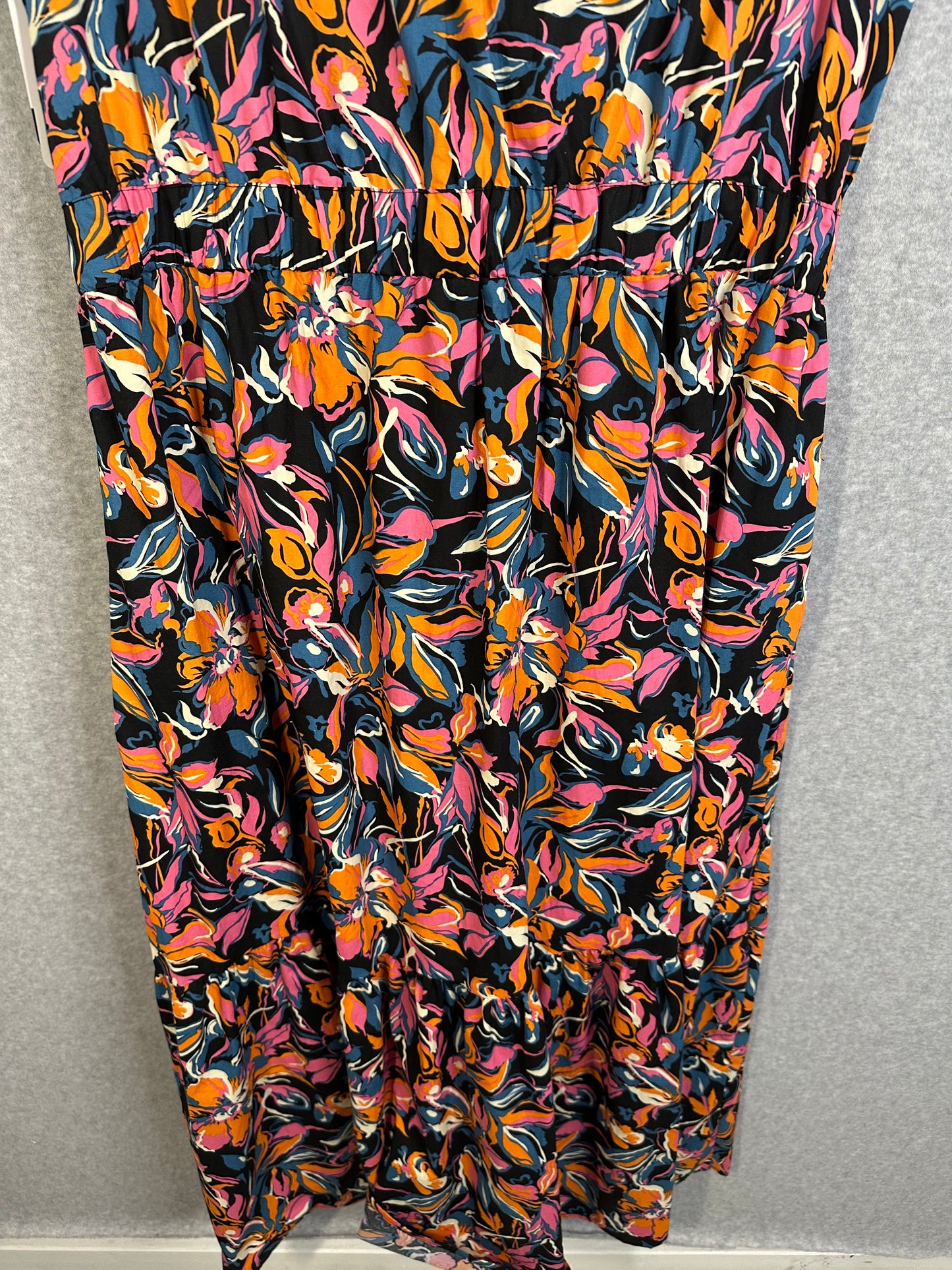 French Connection Women's Twist Front Floral Sleeveless Midi Dress Size XXL