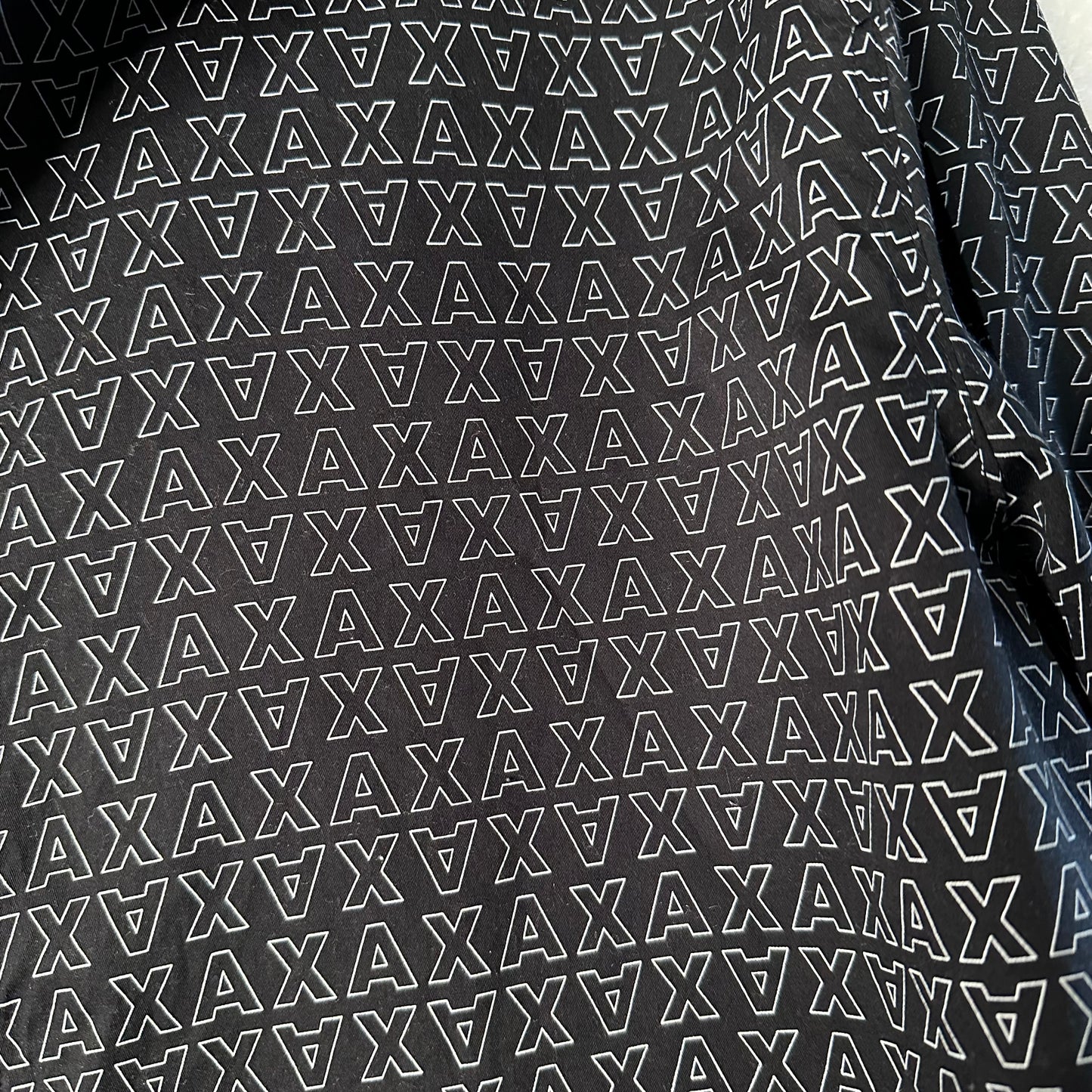 Armani Exchange Shirt Mens XL Micro AX Logo Long Sleeve Woven Cotton