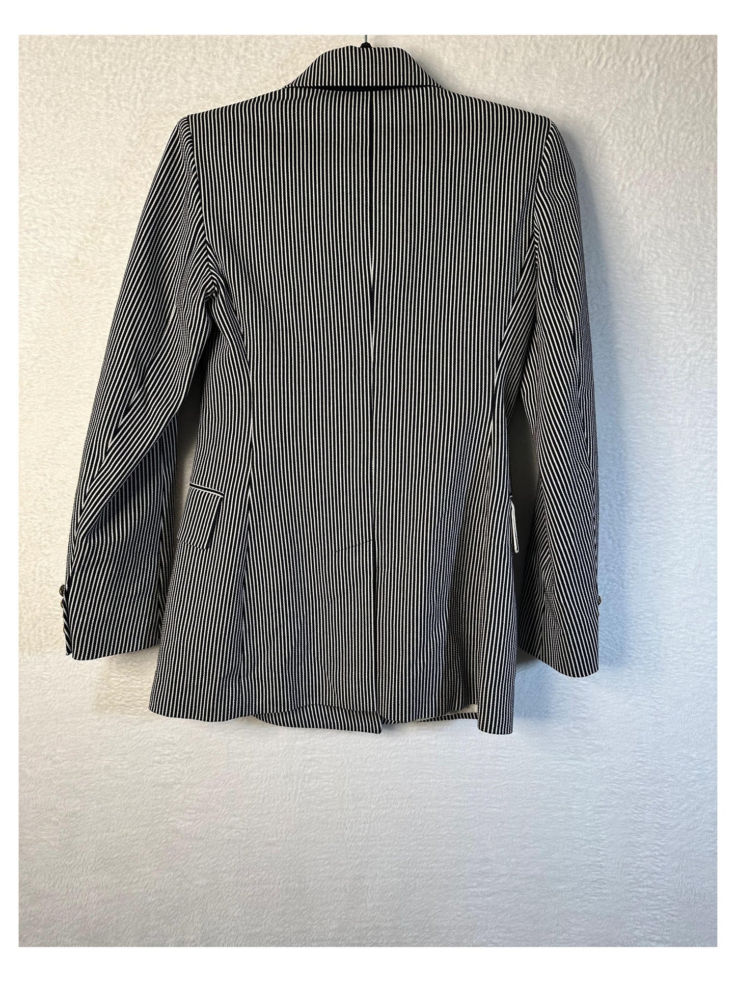 Max Mara Paste Blazer Double Breasted Striped Women's Size 0 Made In Italy
