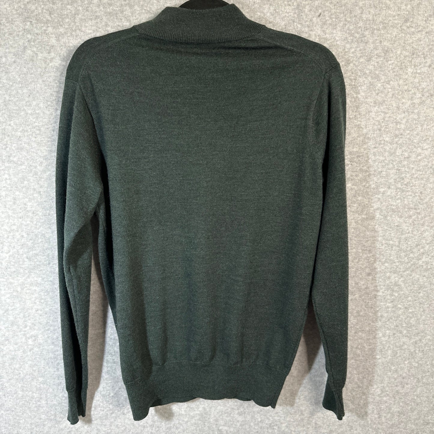 Peter Millar Men's Crown Soft Merino Silk Quarter Zip Sweater Size Small Olive