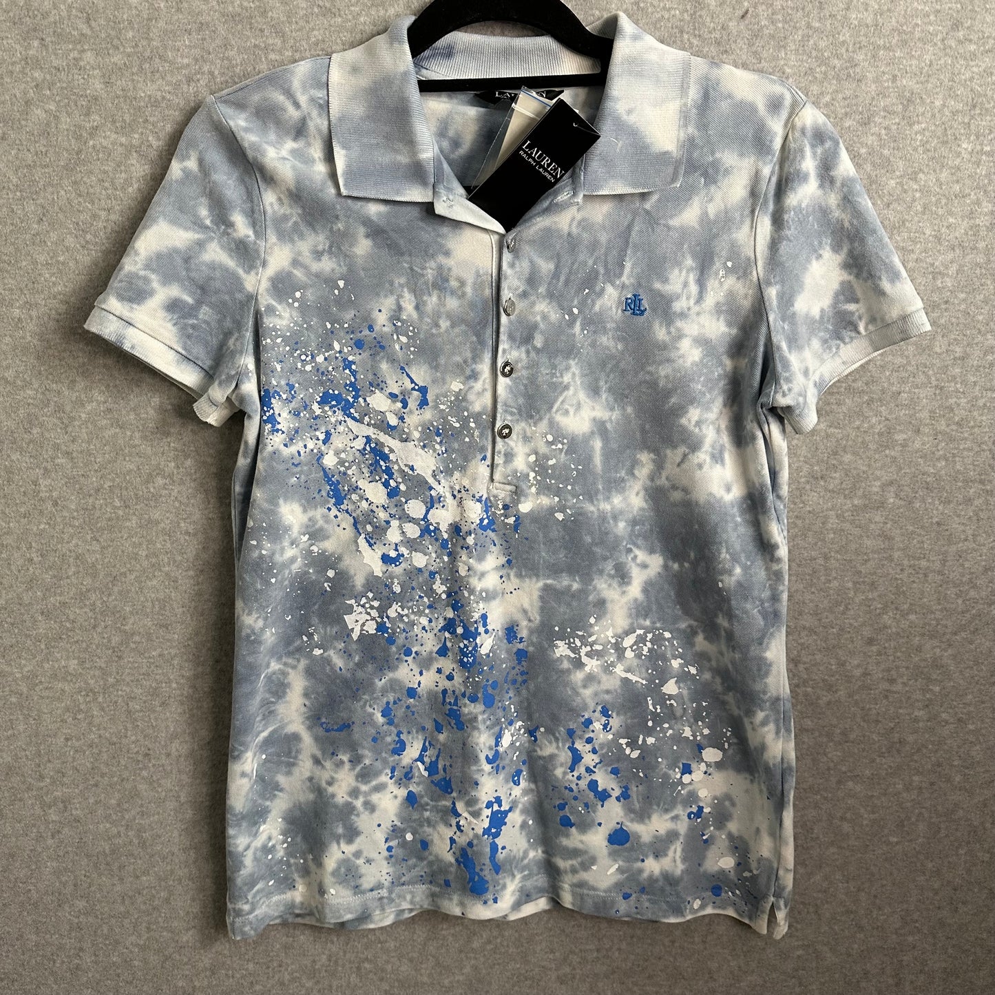 Lauren Ralph Lauren Polo Shirt Tie Dye Short Sleeve Collared Size Medium