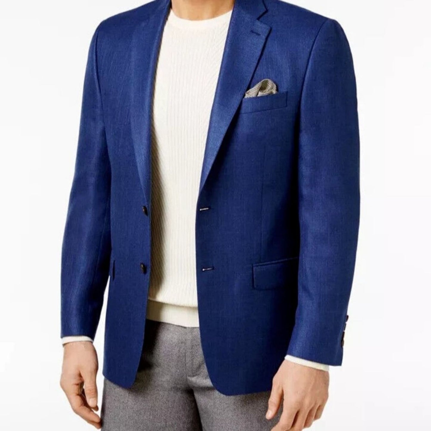 Lauren Ralph Lauren Men's Blue Classic-Fit Ultraflex Stretch Blazer Sport Coat 54L