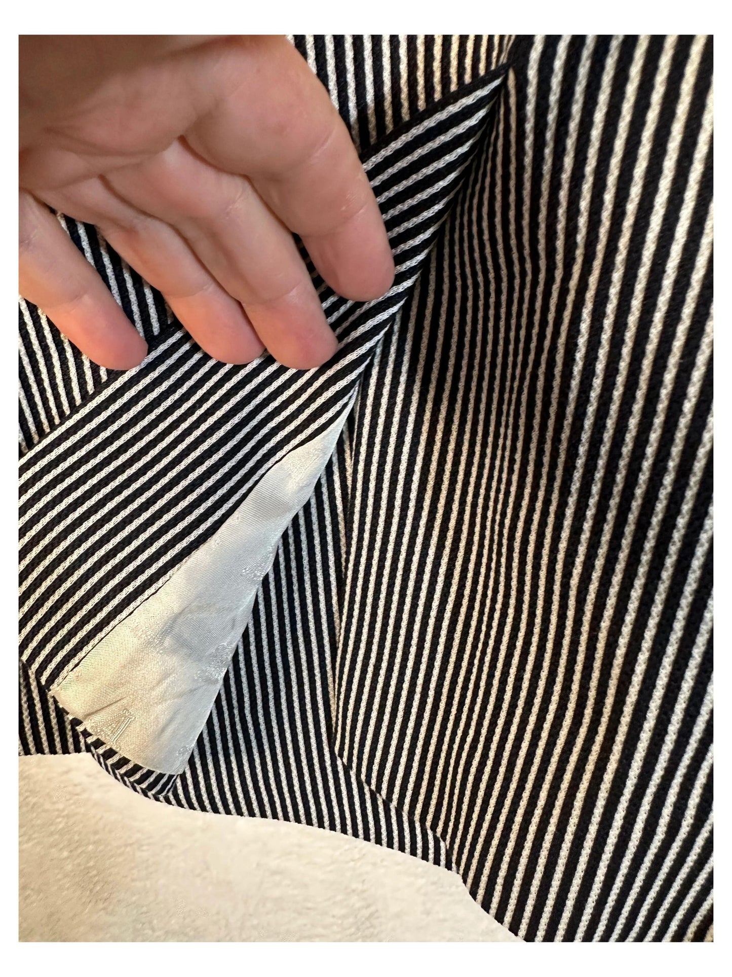 Max Mara Paste Blazer Double Breasted Striped Women's Size 0 Made In Italy