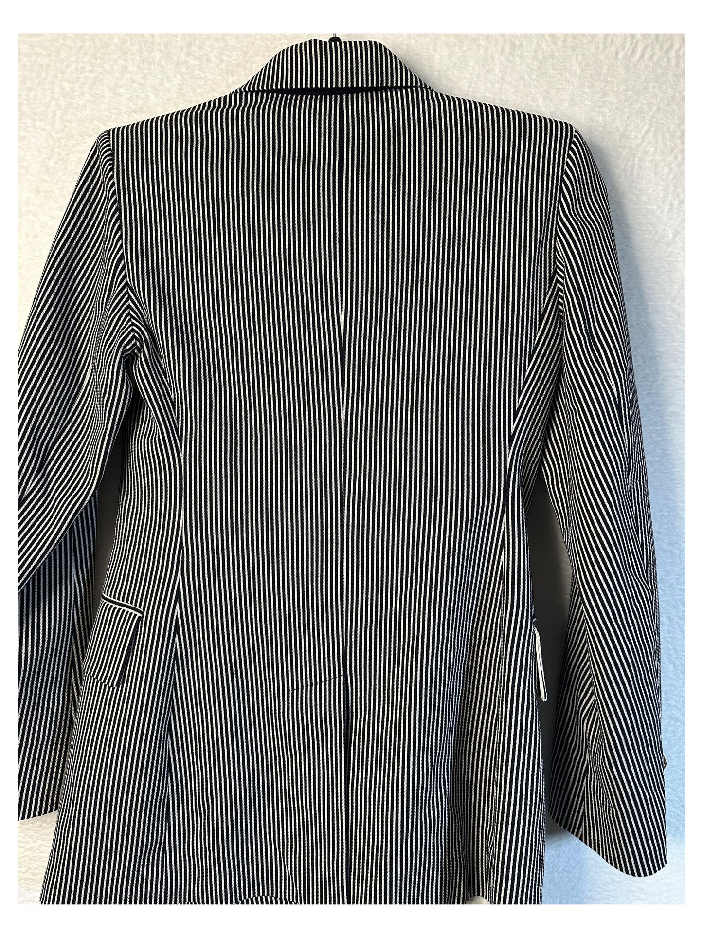 Max Mara Paste Blazer Double Breasted Striped Women's Size 0 Made In Italy