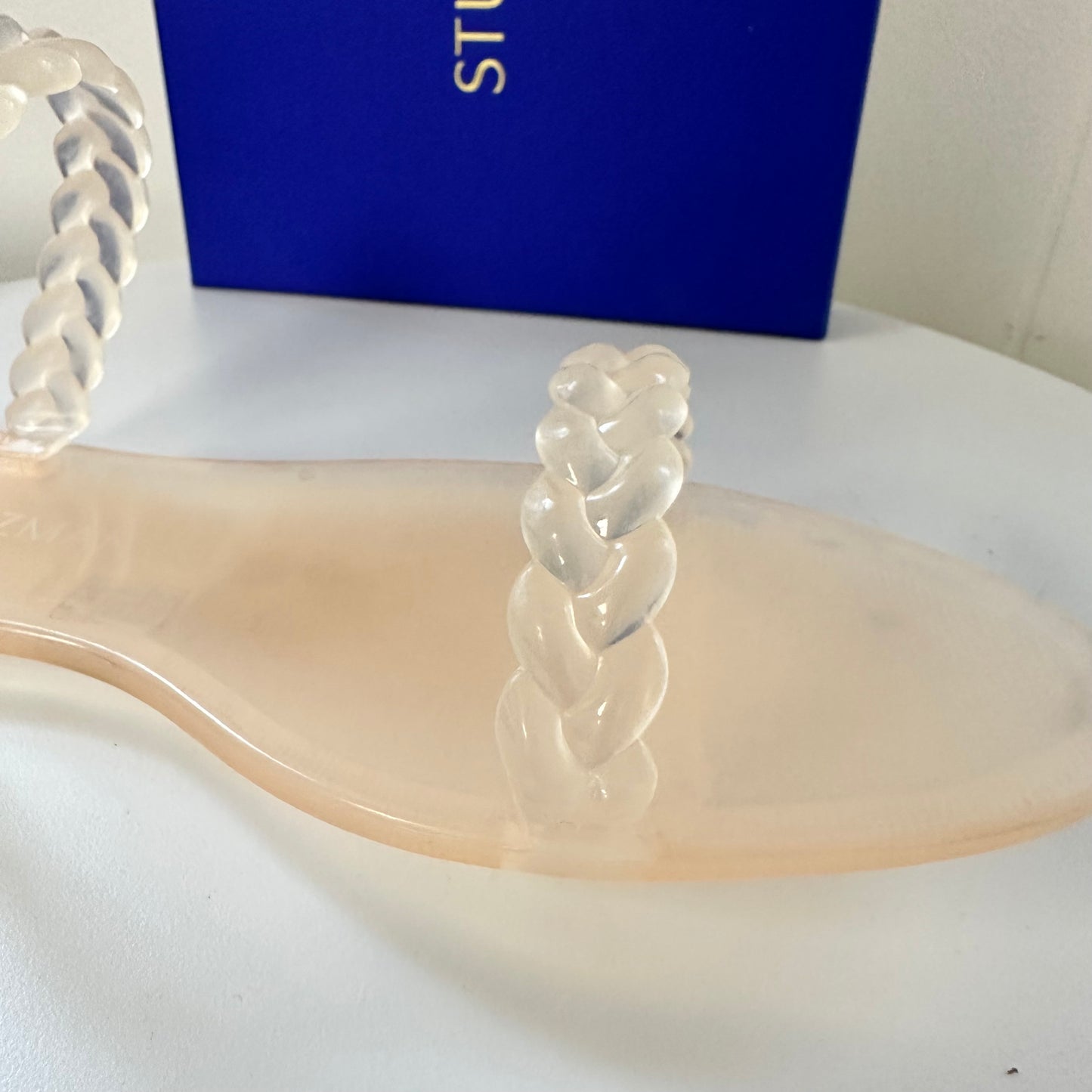 Stuart Weitzman Braida Sawyer Sheer Open Toe Sandals Women's Size 9B