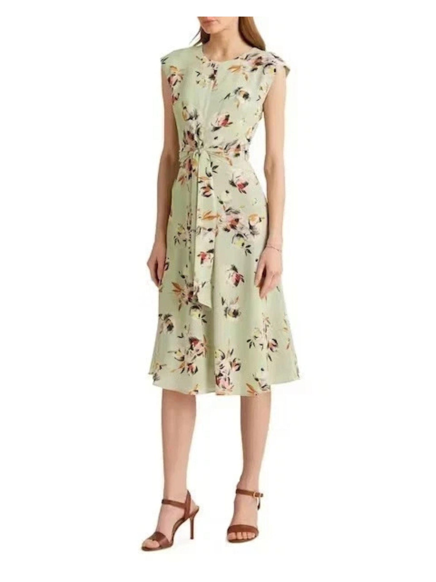 Lauren Ralph Lauren Floral Bubble Crepe A-Line Dress Size 4 Petite