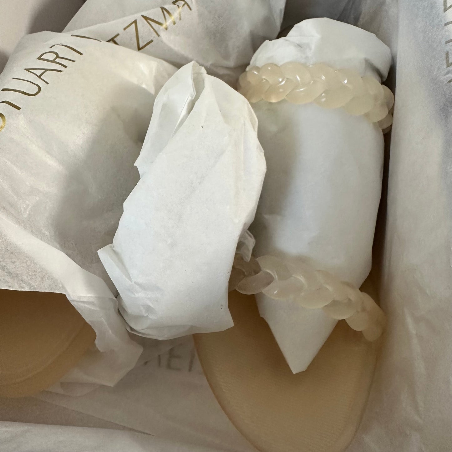 Stuart Weitzman Braida Sawyer Sheer Open Toe Sandals Women's Size 9B