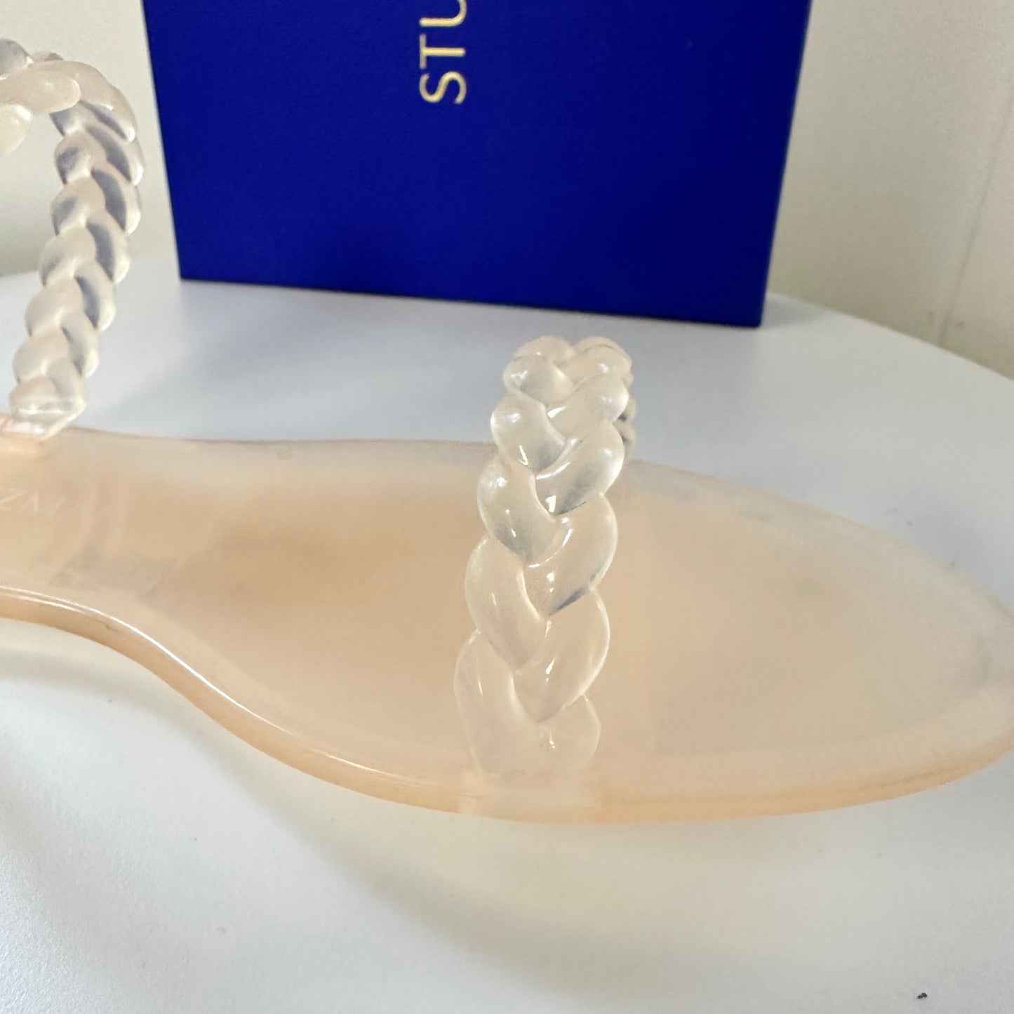Stuart Weitzman Braida Sawyer Sheer Open Toe Sandals Women's Size 9B