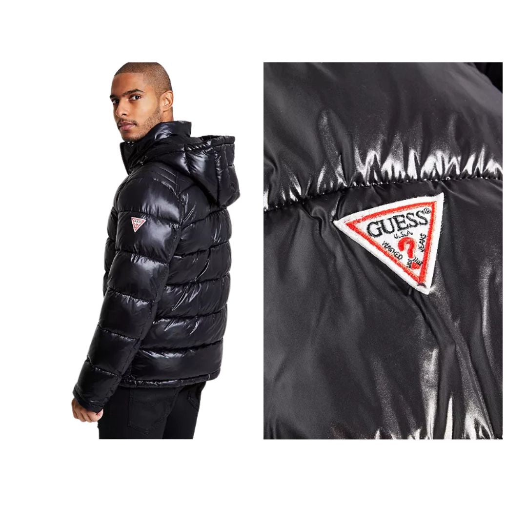 Size XL Guess Men's Quilted Puffer Coat With Removeable Hood Retail $225.00