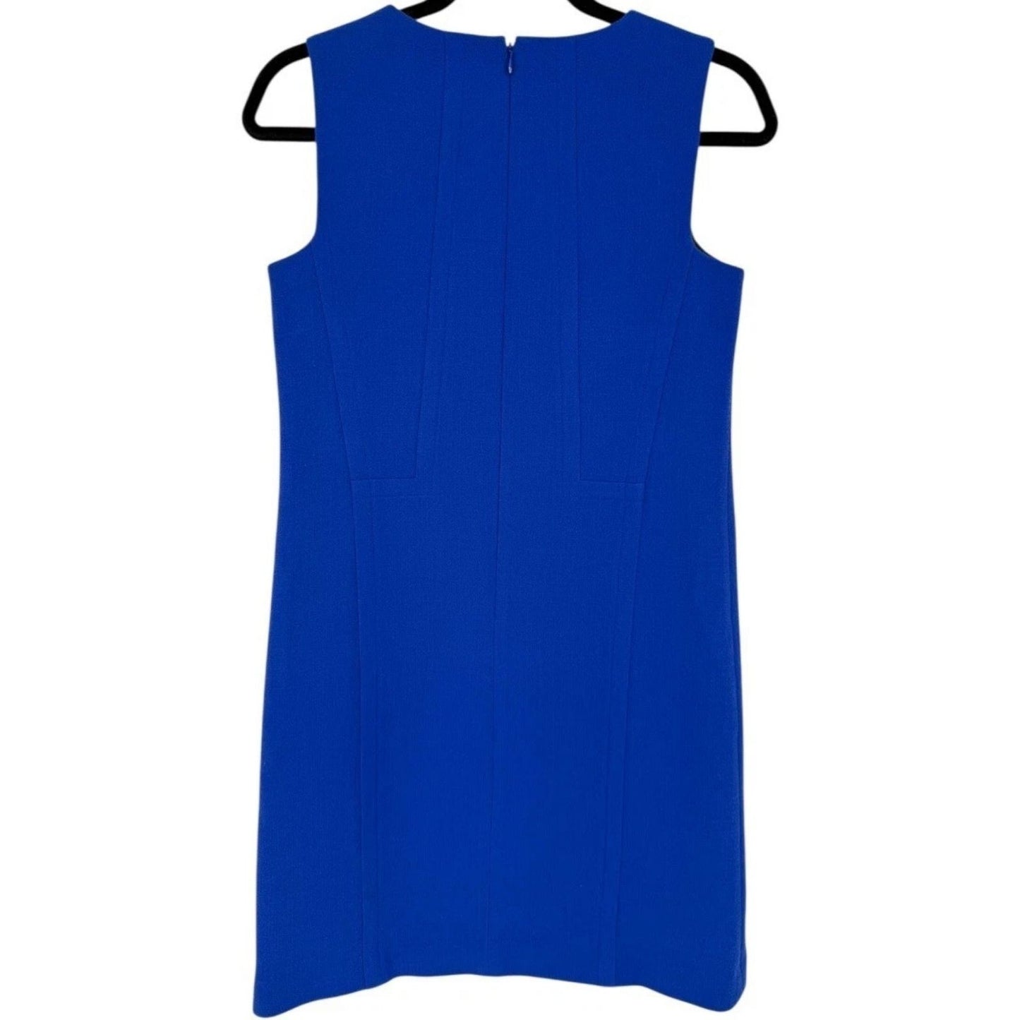 Lafayette 148 New York Virgin Wool Sleeveless Cobalt Blue Sheath Dress Women's 12