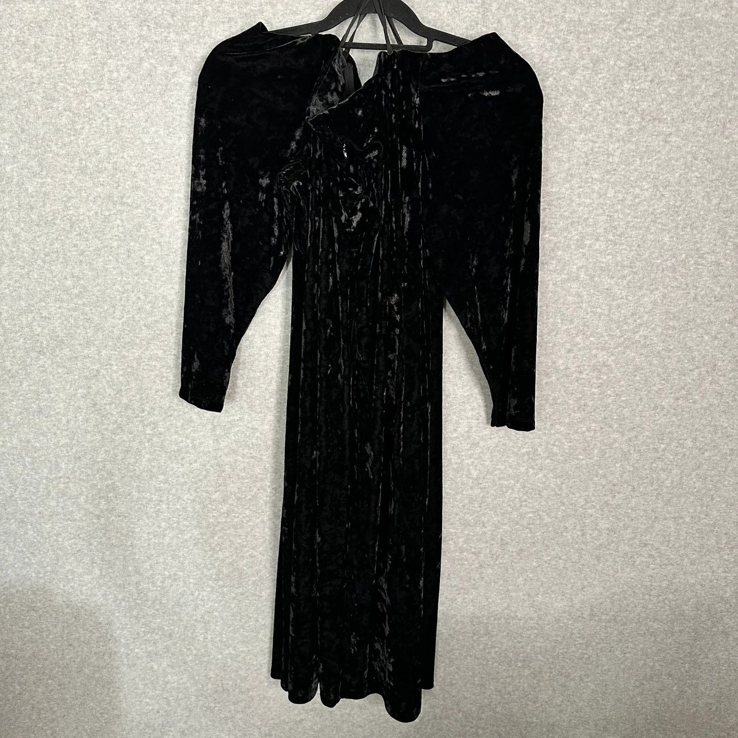 Eliza J Off The Shoulder Black Crushed Velvet Dress Size 20W Women's Long Sleeve