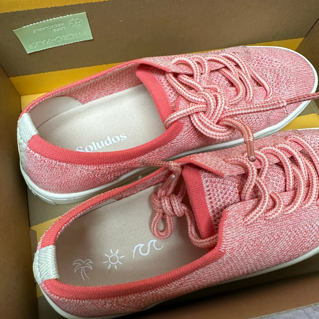 Soludos “Ashore" Knit Sneakers  Coral Confetti Size 7