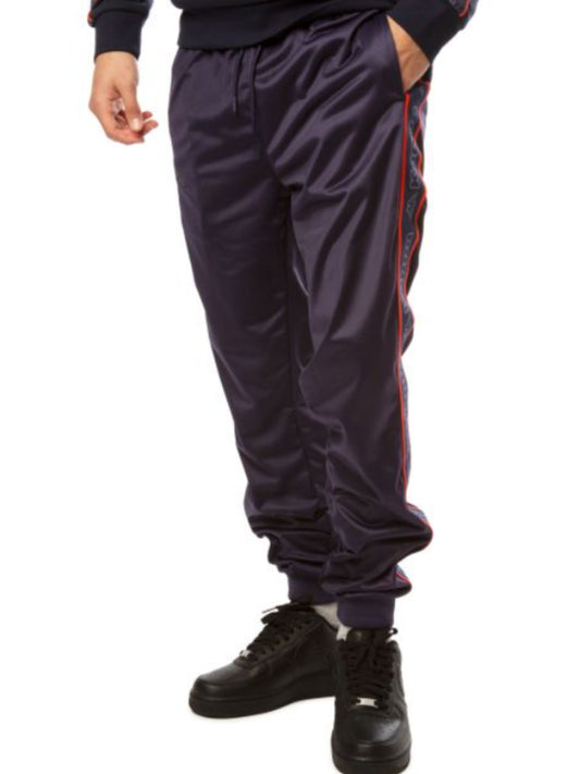Kappa Jogger Pants French Terry Blue Orange Logo Tape Anira 2 Mens Size XXL