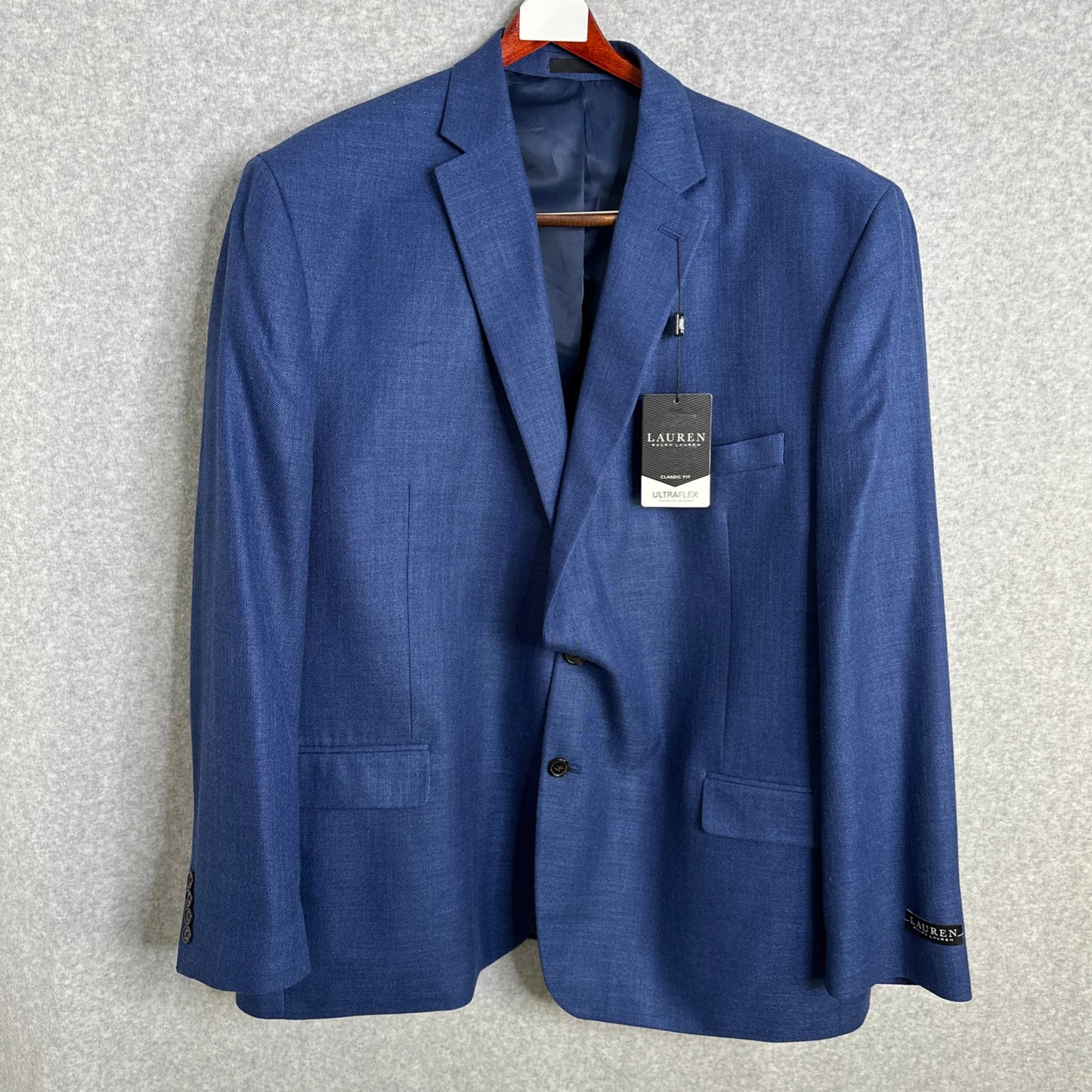 Lauren Ralph Lauren Men's Blue Classic-Fit Ultraflex Stretch Blazer Sport Coat 54L