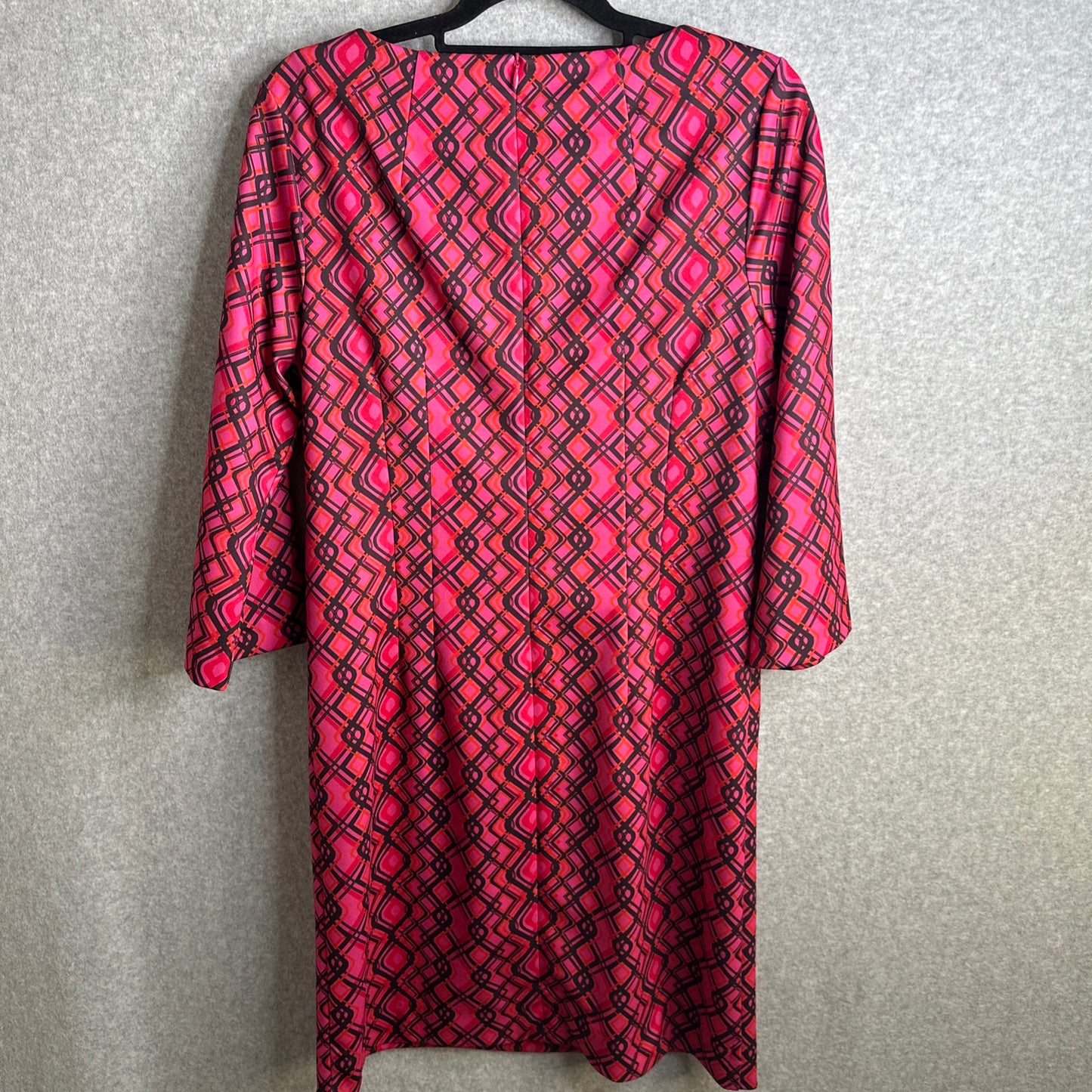 Doncaster Collection Women's Geometric Pattern 3/4 Sleeve Shift Dress Size 8