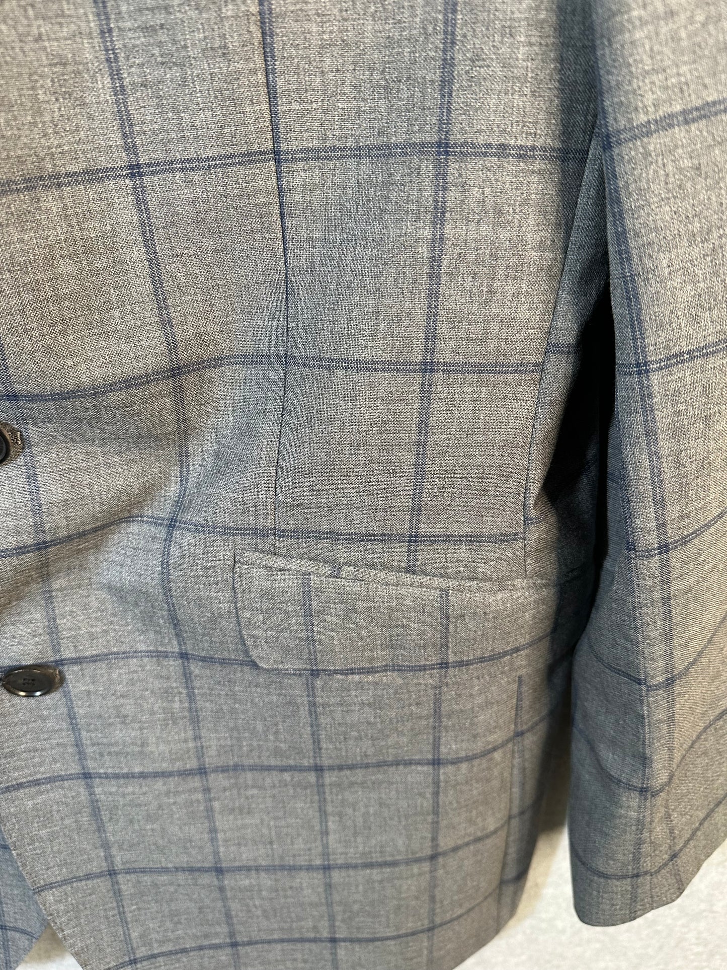 T.M. Lewin Men's Modern Fit Suit Jacket Blazer Merino Wool Slim Vitale Barberis Canonico 42 Long