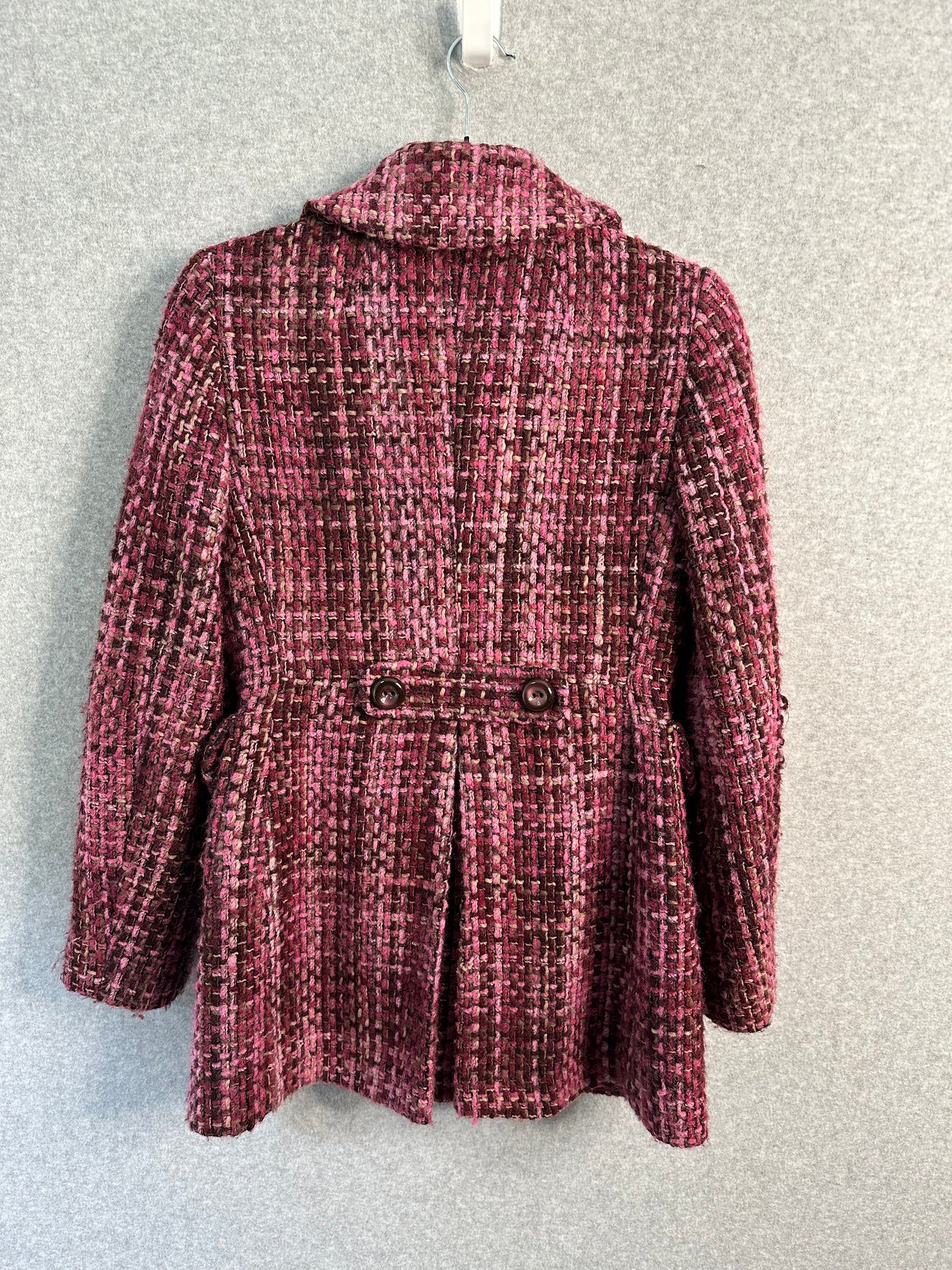 Banana Republic Mohair Wool Blend Tweed Pea Coat Size Extra Small