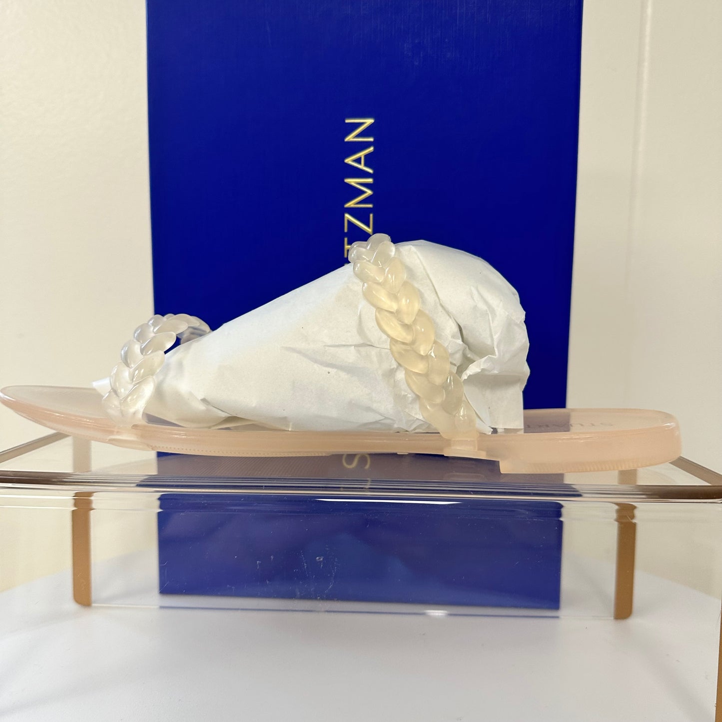 Stuart Weitzman Braida Sawyer Sheer Open Toe Sandals Women's Size 9B