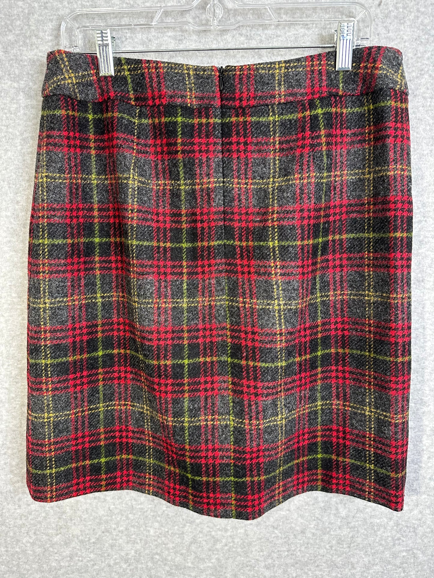 Boden Women's Tartan Plaid A-Line 100% Wool Mini Skirt Size 14 Long